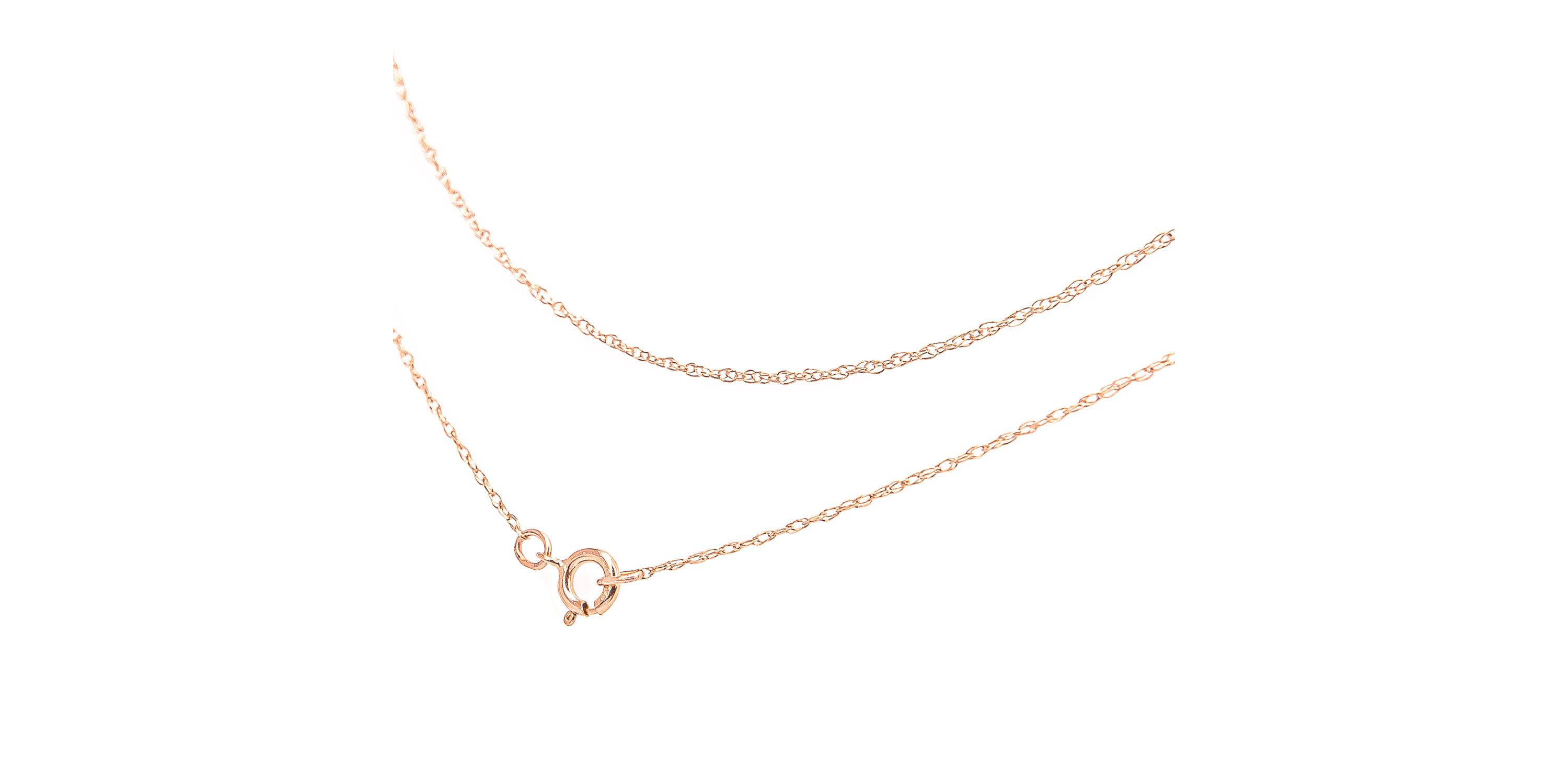 10K Gold 0.5 mm Slender & Dainty Fine Rope Chain Necklace-18" Inches