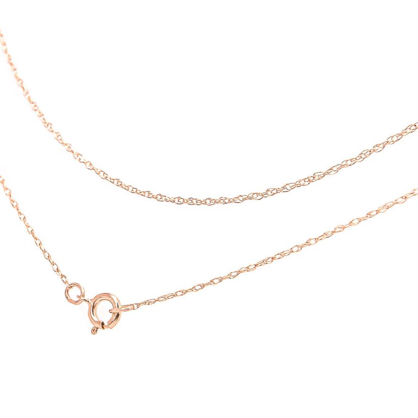 10K Gold 0.5 mm Slender & Dainty Fine Rope Chain Necklace-18" Inches