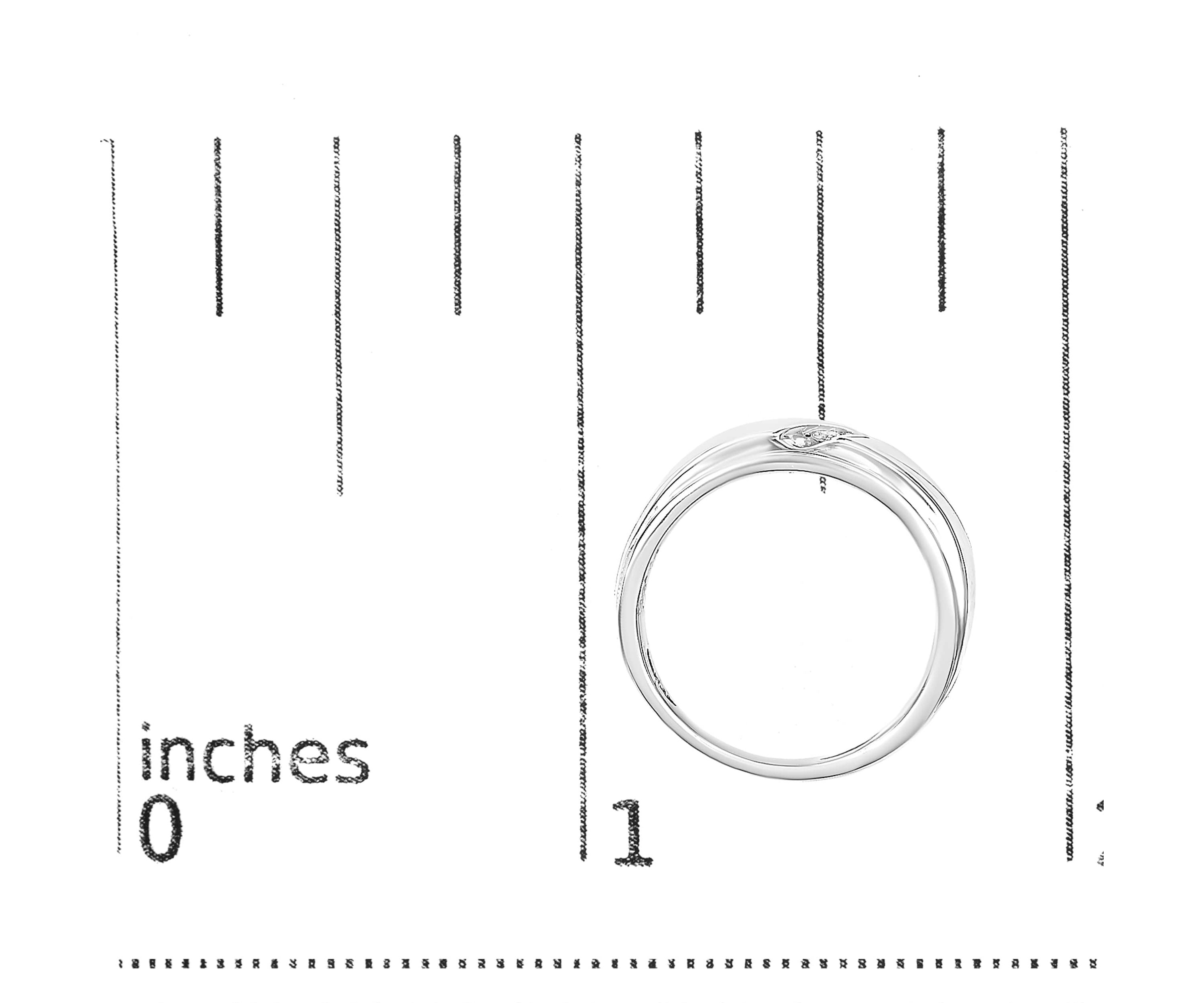 Mens .925 Sterling Silver 1/6 Cttw 3 Stone Diamond Band Ring