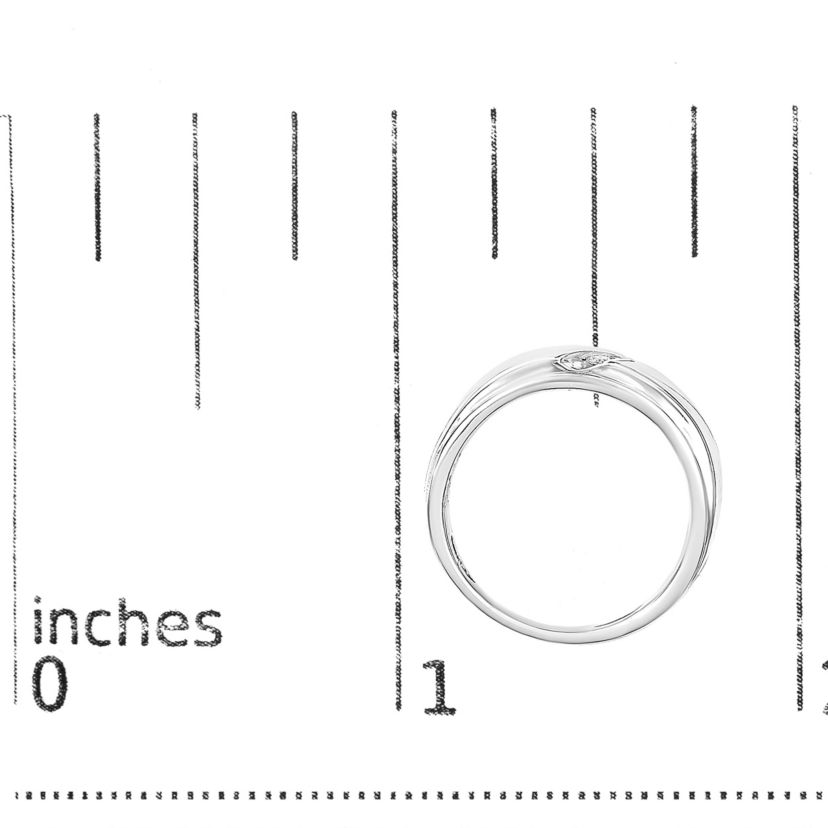 Mens .925 Sterling Silver 1/6 Cttw 3 Stone Diamond Band Ring
