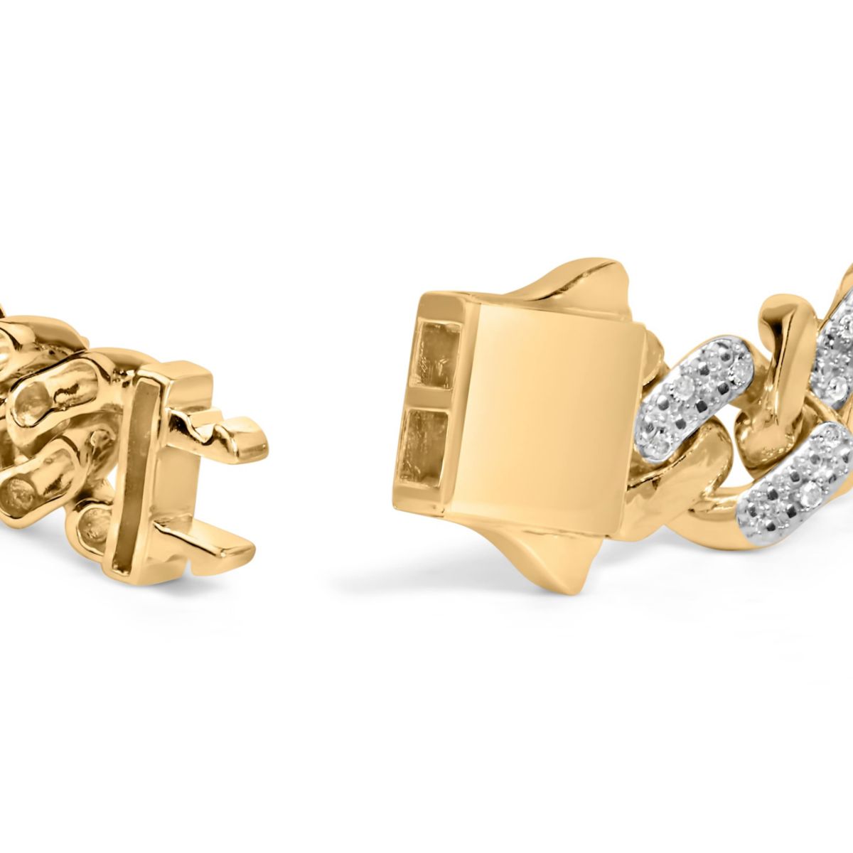 Silver 1/2 Cttw Diamond Cuban Curb Chain Bracelet - 8.5" Inches