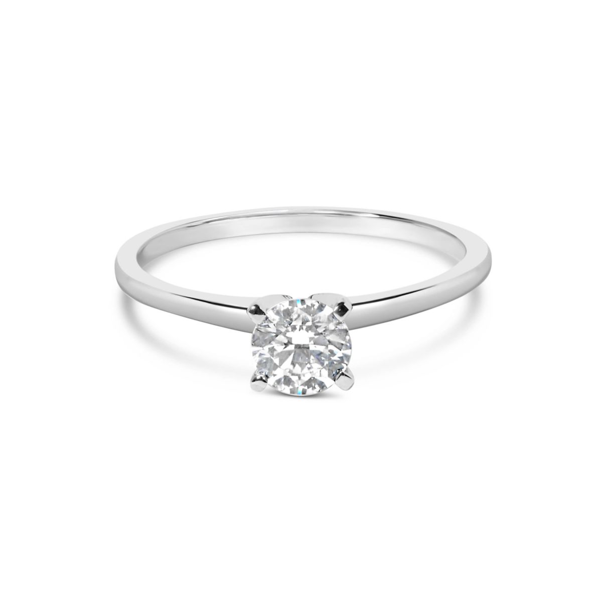 Lab Created 14K White Gold 1/2 Cttw Diamond Solitaire Engagement Ring