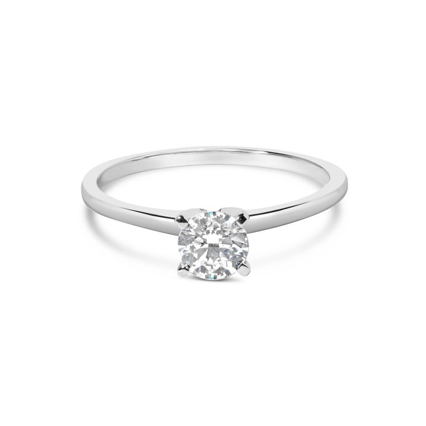 Lab Created 14K White Gold 1/2 Cttw Diamond Solitaire Engagement Ring