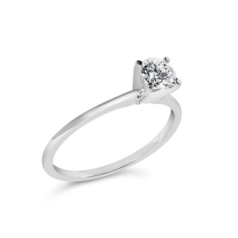 Lab Created 14K White Gold 1/2 Cttw Diamond Solitaire Engagement Ring