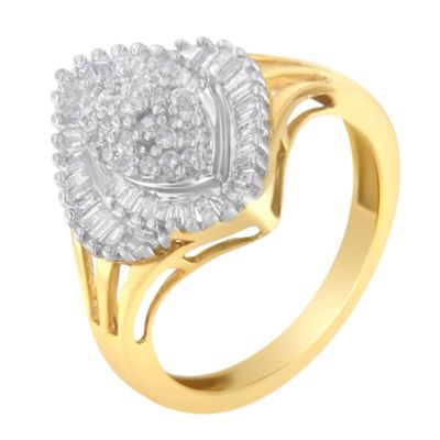 Haus of Brilliance 10K Yellow Gold Diamond Cocktail Ring