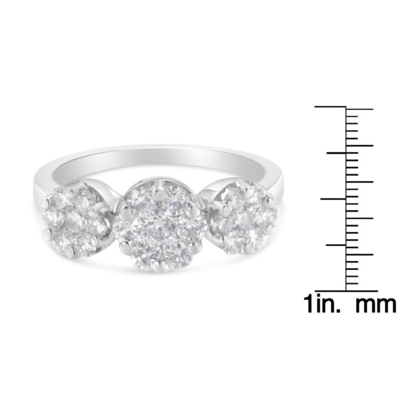 14K White Gold 1-1/4 Cttw Diamond Engagement or Fashion Ring