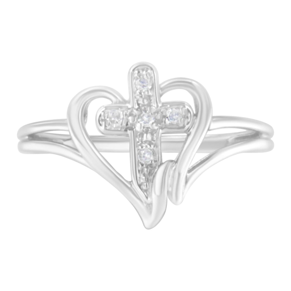 10K White Gold Diamond-Accented Promise Fashion Ring