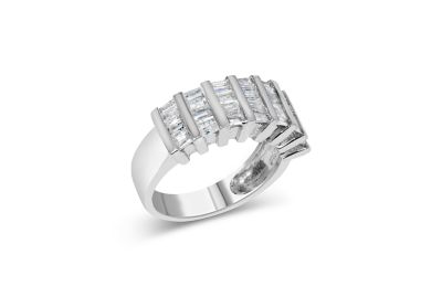 Haus of Brilliance Silver 1.0 Cttw Diamond Unisex Fashion Wedding Ring