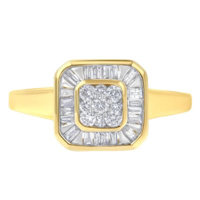 Haus of Brilliance 10K Yellow Gold Diamond Cocktail Ring