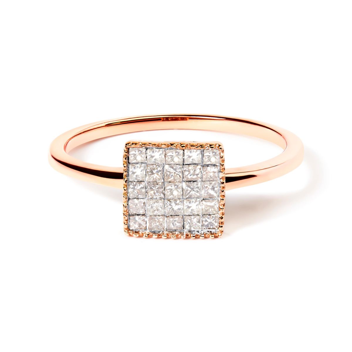 10K Rose Gold 1/3 Cttw Diamond Composite Ring for Women