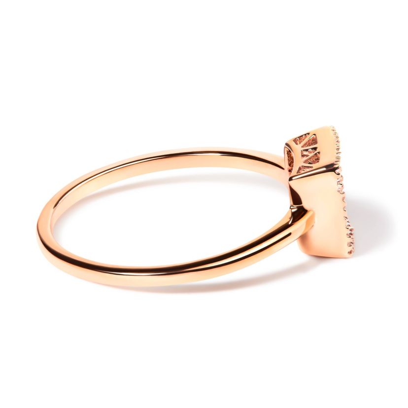 10K Rose Gold 1/3 Cttw Diamond Composite Ring for Women