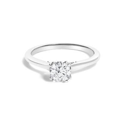 Haus of Brilliance 14K White Gold 7/8 Cttw Lab Grown Diamond Solitaire Cathedral Style Engagement Ring