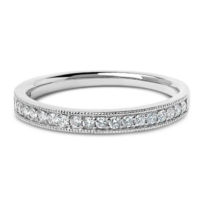 Haus of Brilliance 14K Gold 1/4 Cttw Round Diamond Milgrain Wedding Band, White, 6