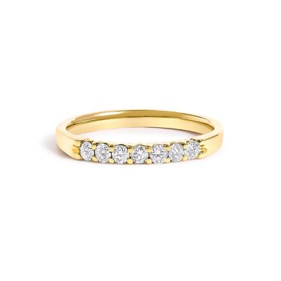Haus of Brilliance 14K White Gold 1/10 Cttw Diamond 7 Stone Band Ring, 8.5