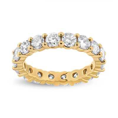Haus of Brilliance 14K Yellow Gold 3.00 Cttw Shared Prong Set Round Cut Diamond Eternity Band, 7