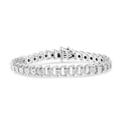 Haus of Brilliance Silver 1/4 Cttw Diamond Composite Linked Composite Line Bracelet