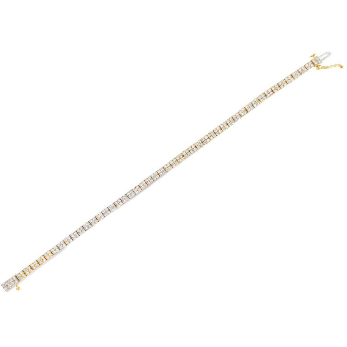 14K Yellow Gold Plated Silver 3.0 Cttw Diamond Link Bracelet - 7.25"