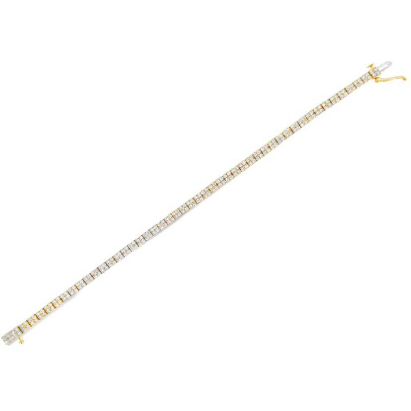 14K Yellow Gold Plated Silver 3.0 Cttw Diamond Link Bracelet - 7.25"