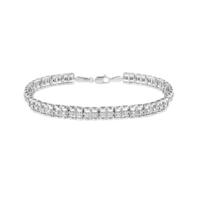 Haus of Brilliance 925 Sterling Silver 110 Cttw Diamond DoubleLink 7 Rolex Tennis Bracelet