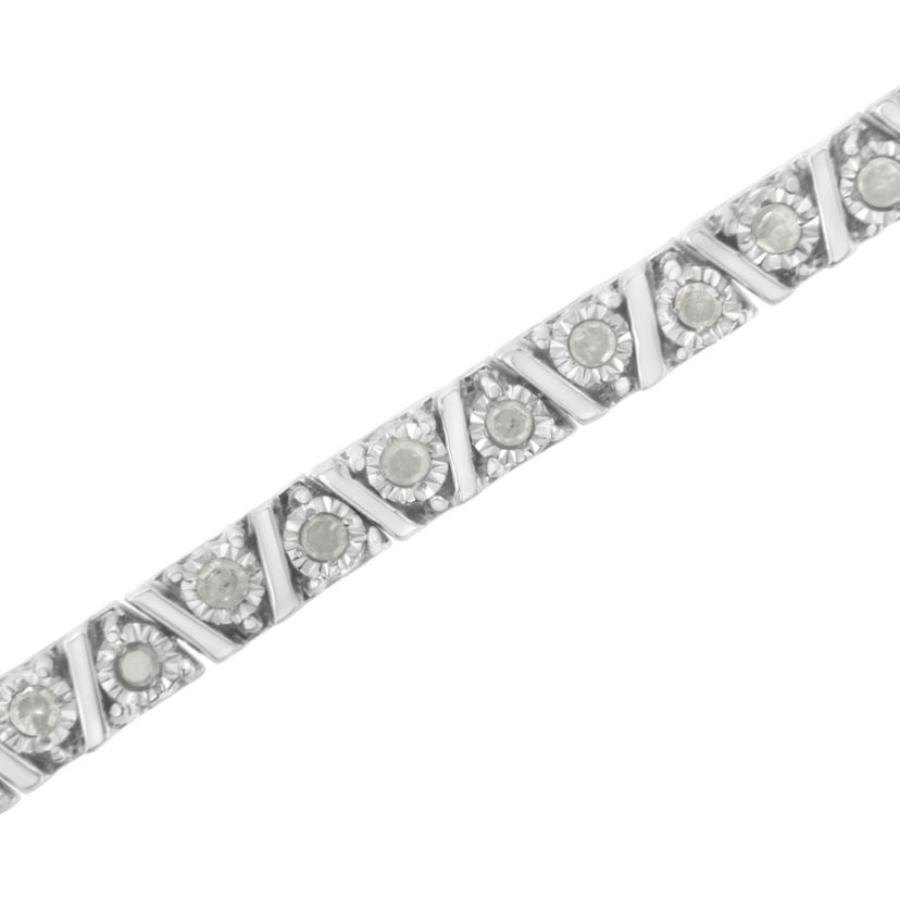 .925 Sterling Silver 1.0 cttw Miracle-Set Diamond Tennis Bracelet - 7.25"