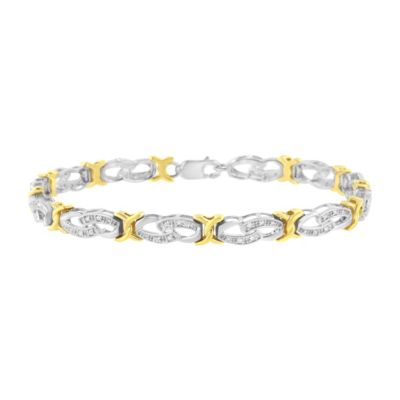 Haus of Brilliance 10k Yellow Gold Plated Silver 1/4 cttw Diamond Infinity and X Link Bracelet