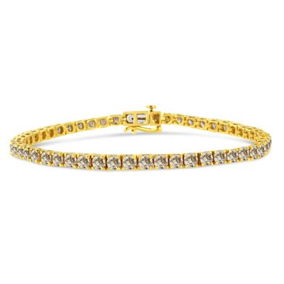 Haus of Brilliance 14K Yellow Gold Plated Silver 8.0 Cttw Diamond Classic Link Tennis Bracelet, 7.25 in