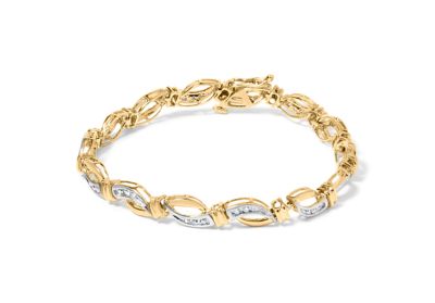 Haus of Brilliance 10K Yellow and White Gold 1/2 Cttw Diamond Tennis Bracelet