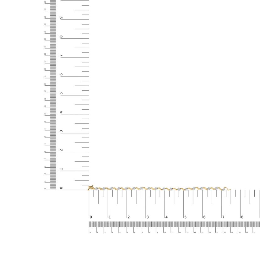 10k Yellow Gold 1.00 Cttw Diamond Floral S-Link Bracelet