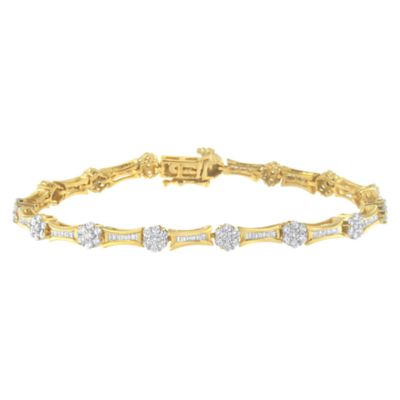 Haus of Brilliance 10K Yellow and White Gold 2.00 cttw Diamond Link Bracelet