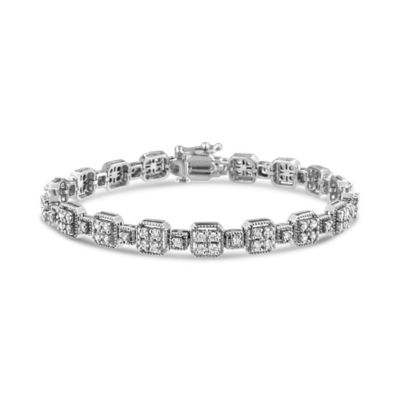 Haus of Brilliance 10K Gold 2.0 Cttw Diamond Square Link Bracelet - Size 7.25"