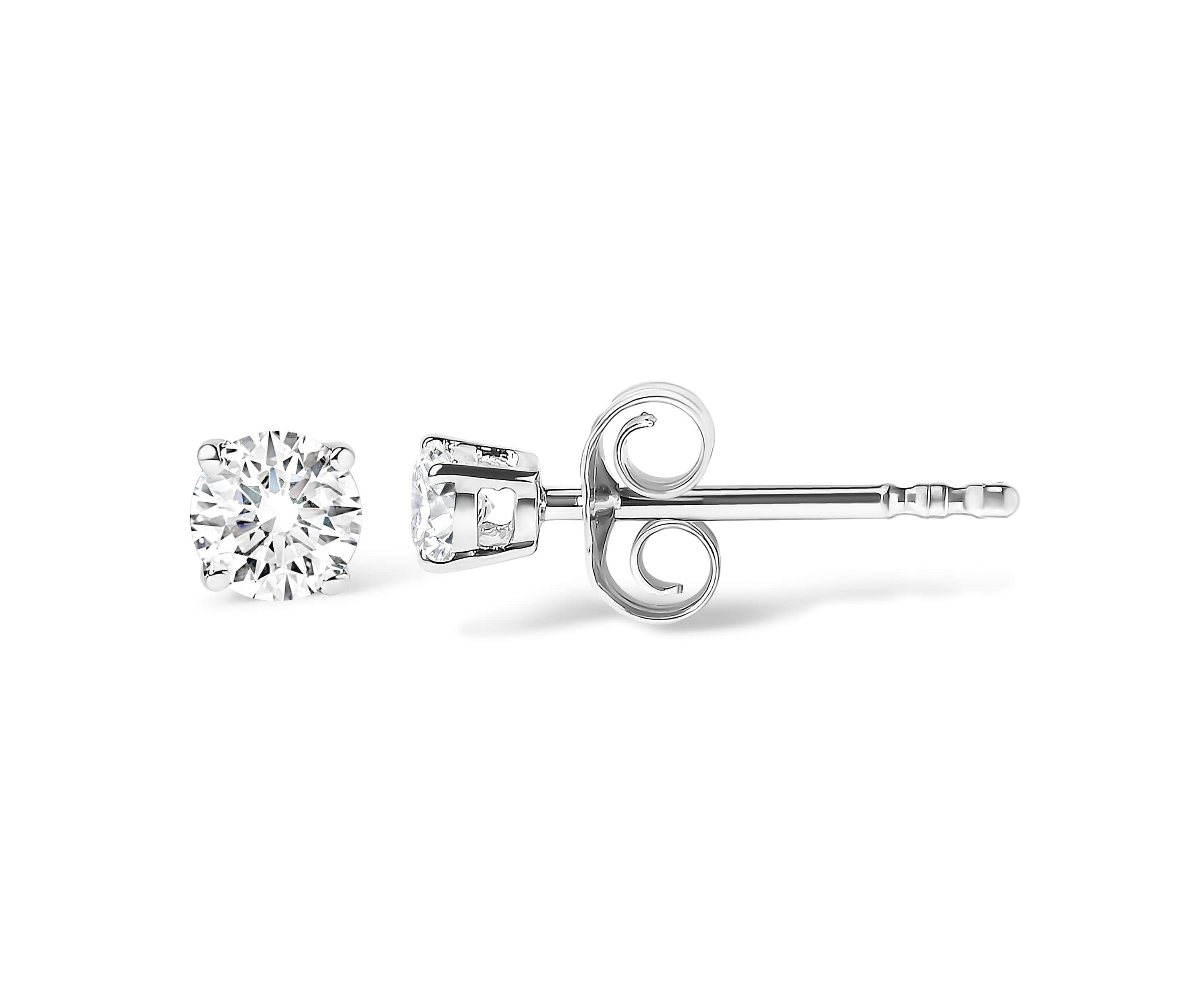 Lab Created 14K White Gold 1/2 Ct Solitaire Lab Grown Diamond Stud Earrings