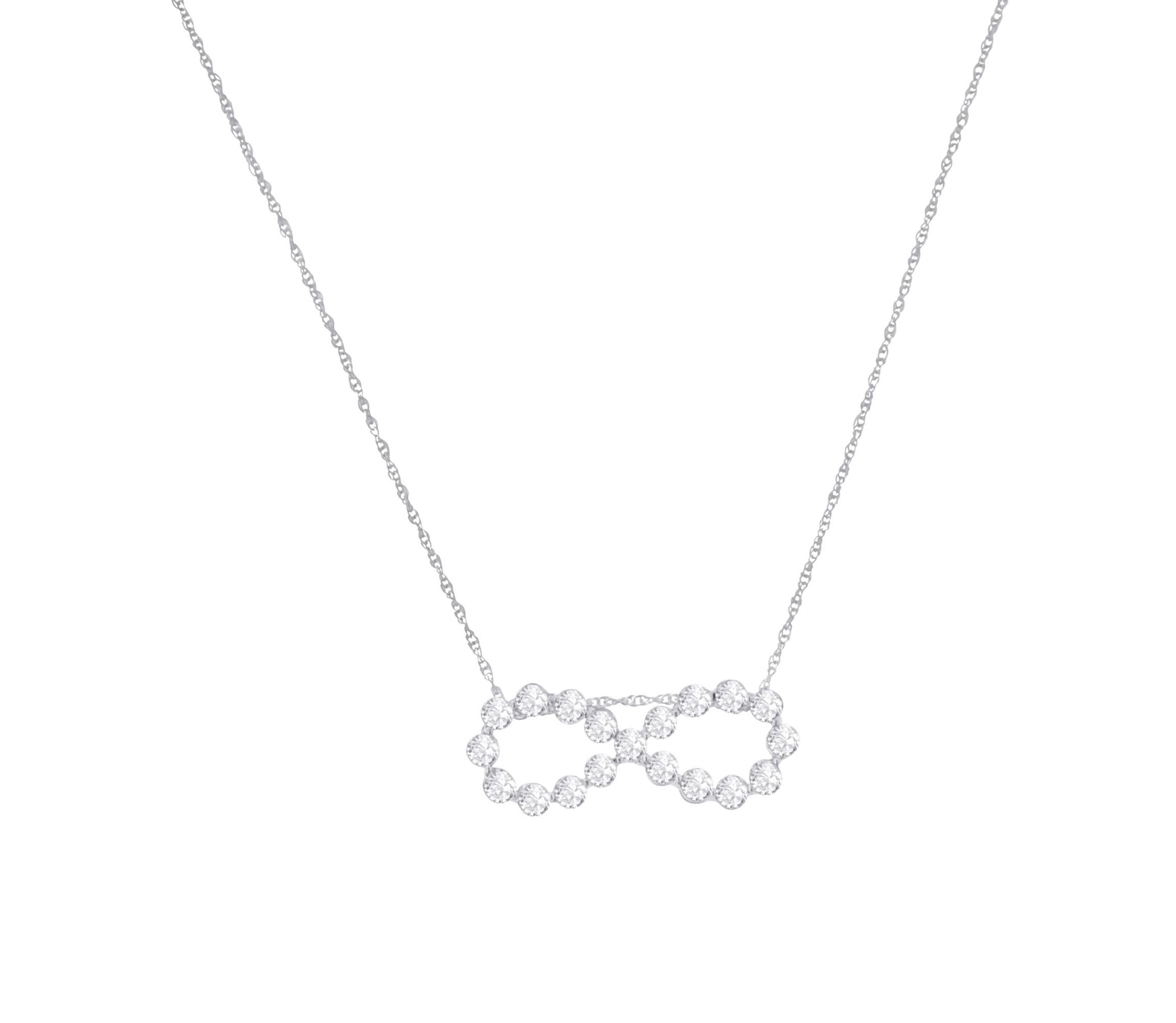 .925 Sterling Silver 1/4 cttw Diamond Infinity Pendant Necklace
