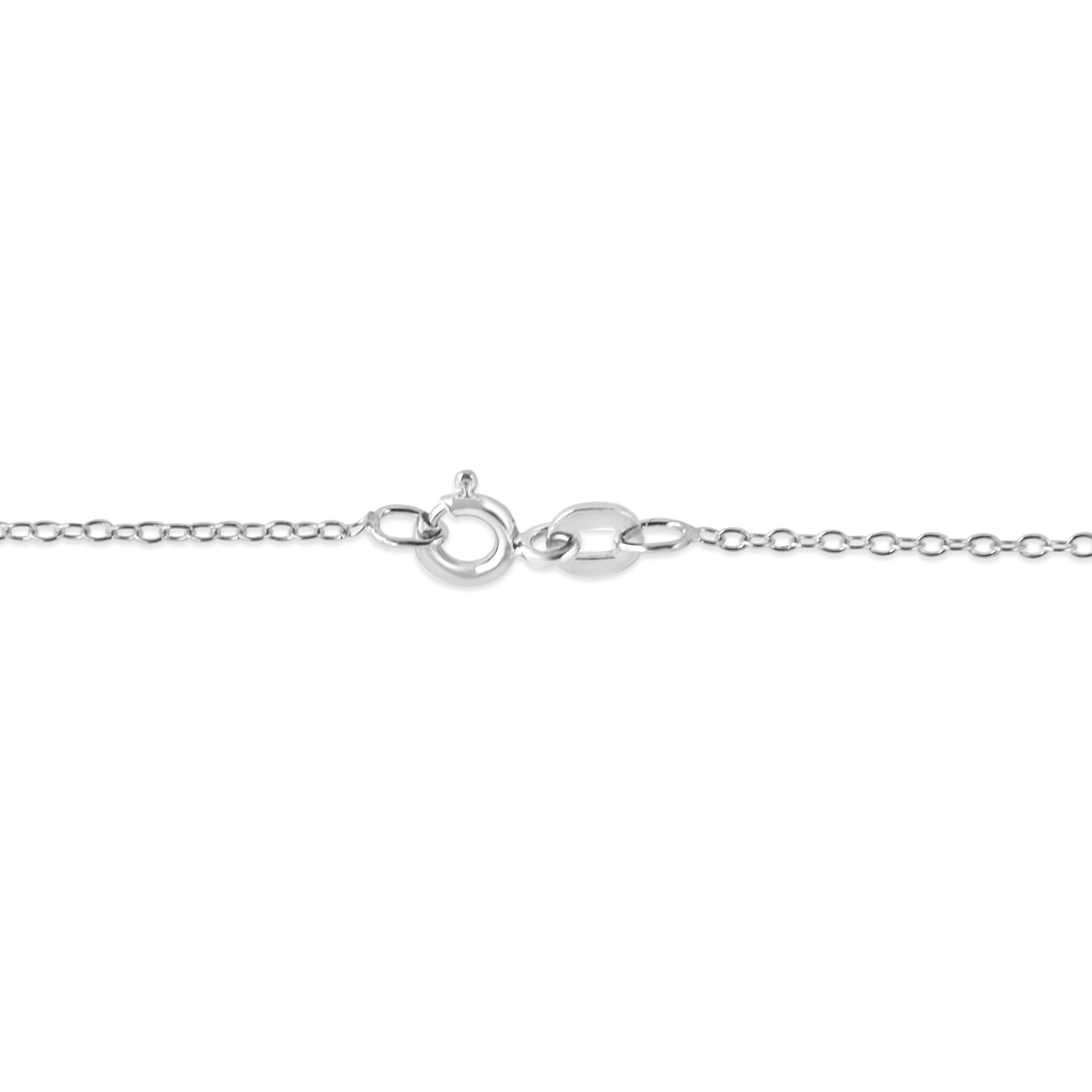 .925 Sterling Silver 1/6 cttw Diamond Cross Pendant Necklace
