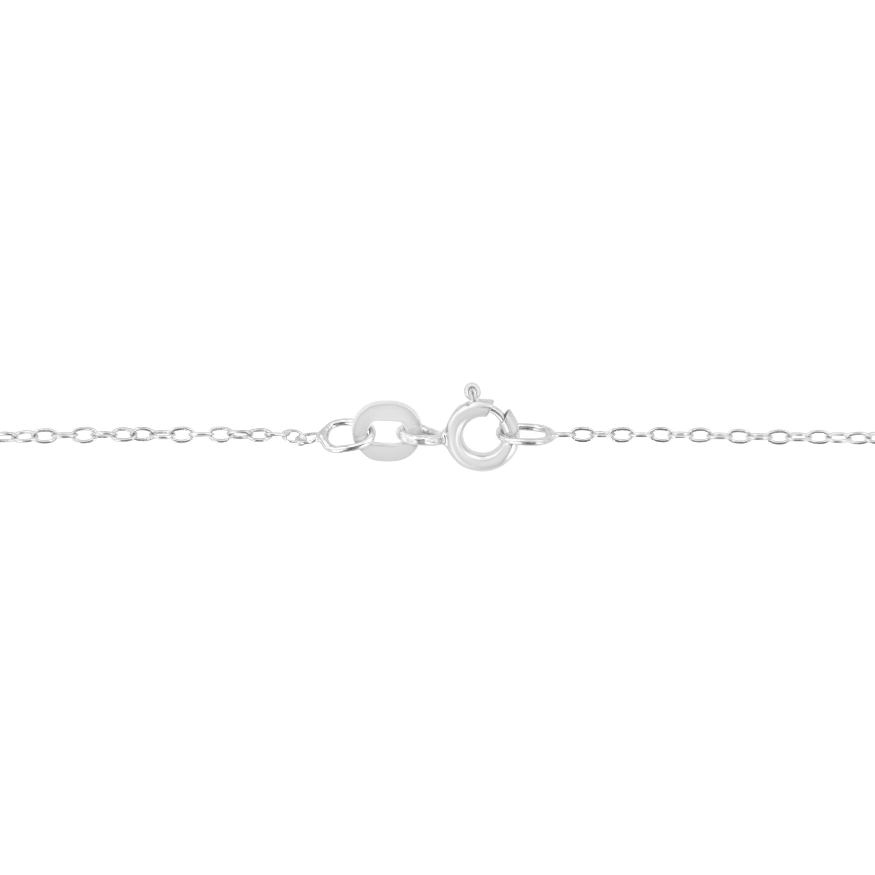 Lab Created Silver 1/2 Cttw Lab Grown Diamond 7 Stone Floral Cluster 18" Pendant Necklace