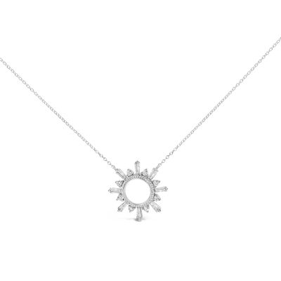 Haus of Brilliance Sterling Silver 5/8 Cttw Diamond Starburst Medallion Pendant Necklace, 18 in