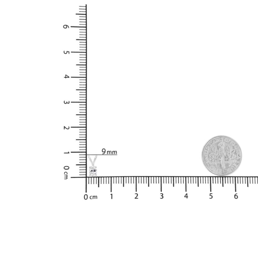 IGI Certified 10KT White Gold Diamond Oval Pendant Necklace