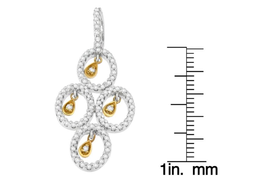 14K Two- Toned Gold 2/5 cttw Round Diamond Pendant Necklace