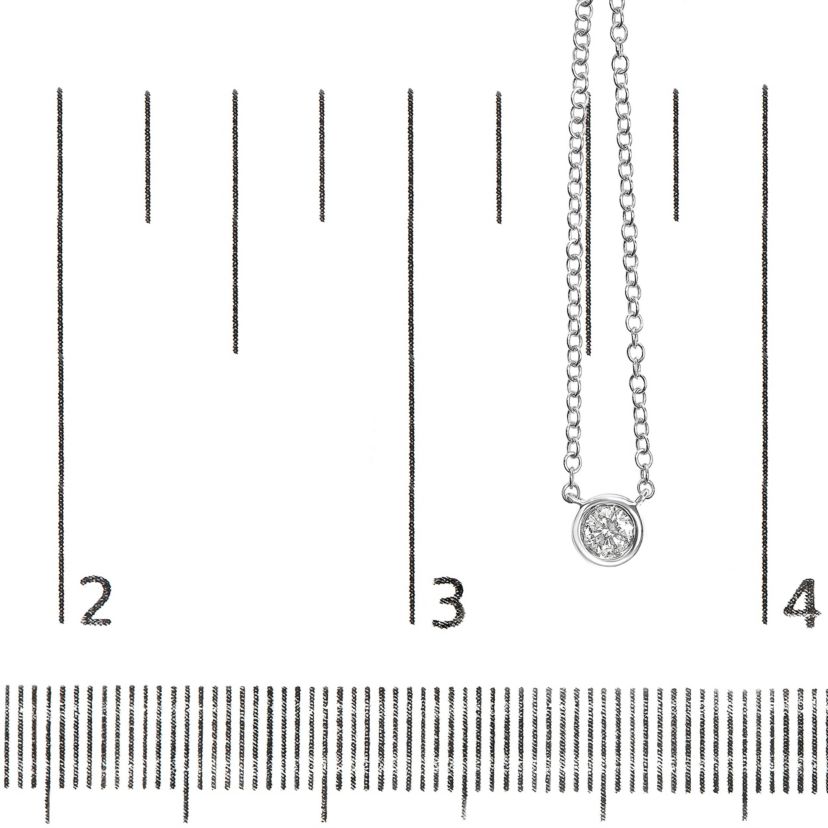 Lab Created 14K White Gold 1/3 Cttw Lab Grown Diamond Bezel Solitaire Pendant Necklace