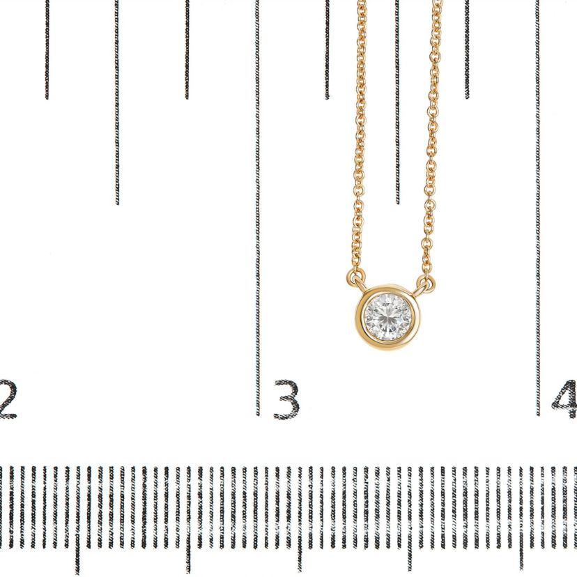 Lab Created 14K Yellow Gold 1/3 Cttw Lab Grown Diamond Bezel- Solitaire Pendant Necklace