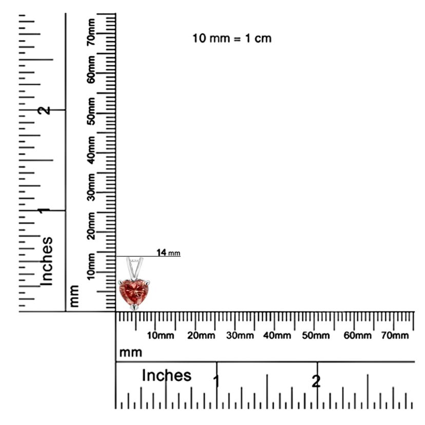 Lab Created IGI 14K White Gold Martini Set 1 Cttw Lab Grown Pink Heart Diamond Pendant Necklace