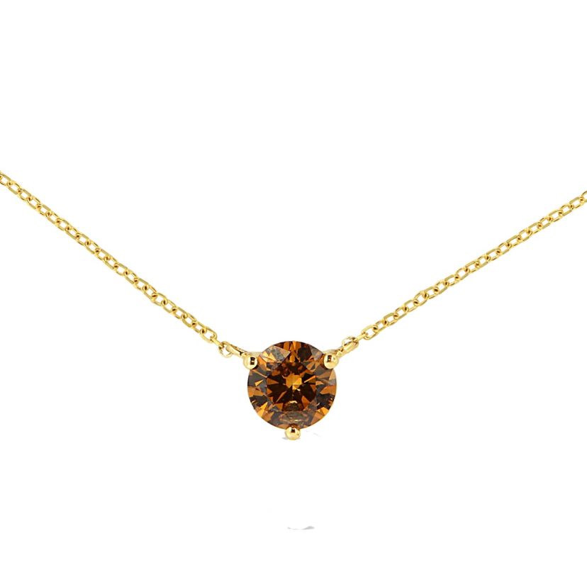 Lab Created 14K Yellow Gold 1/2 Cttw Martini Lab Grown Yellow Diamond Solitaire Pendant Necklace