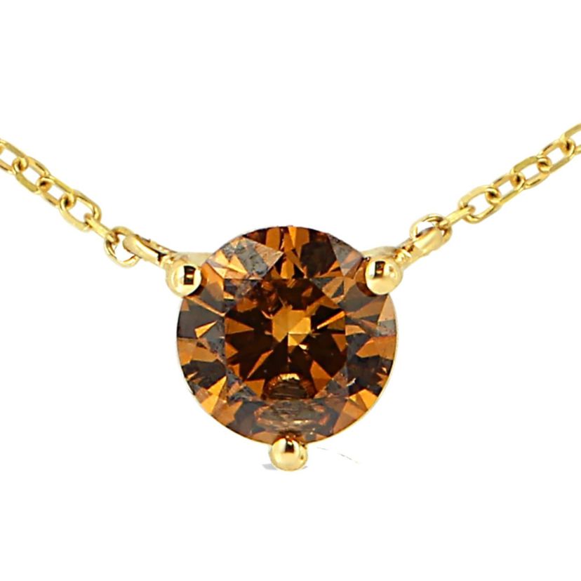 Lab Created 14K Yellow Gold 1/2 Cttw Martini Lab Grown Yellow Diamond Solitaire Pendant Necklace