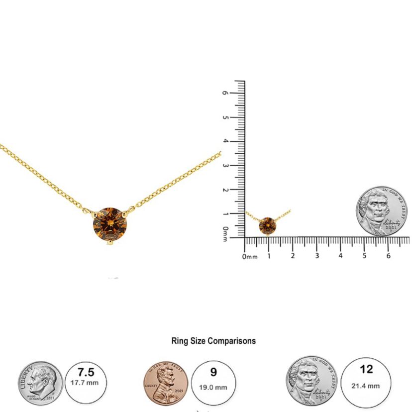 Lab Created 14K Yellow Gold 1/2 Cttw Martini Lab Grown Yellow Diamond Solitaire Pendant Necklace