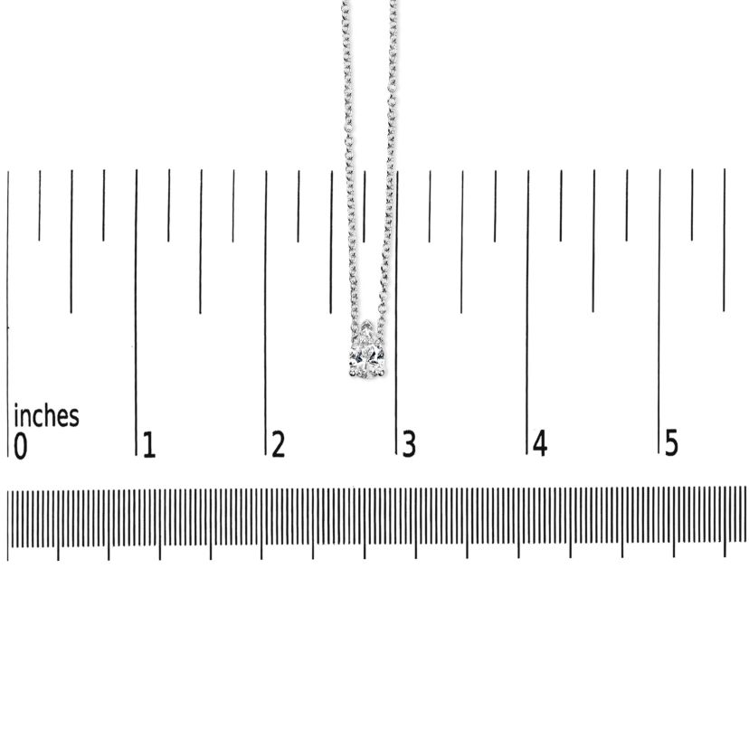 Lab Created 14K White Gold 1/2 Cttw Pear Shape Lab-Grown Diamond Solitaire Pendant Necklace