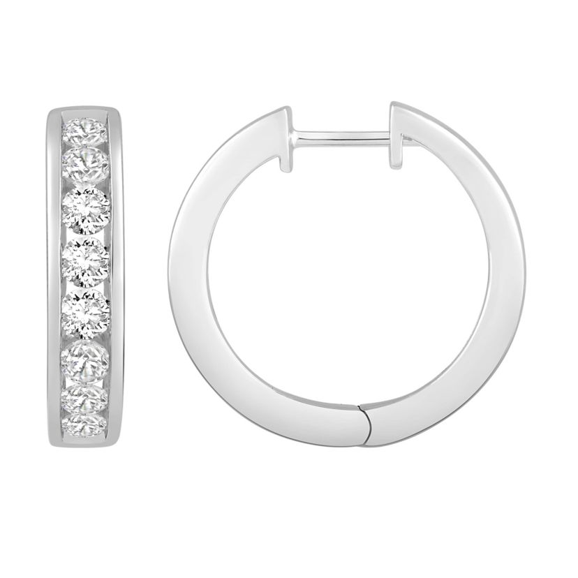 Lab Created 2 ct. t.w. Lab Grown Diamond Hoop Earrings in 14K Gold