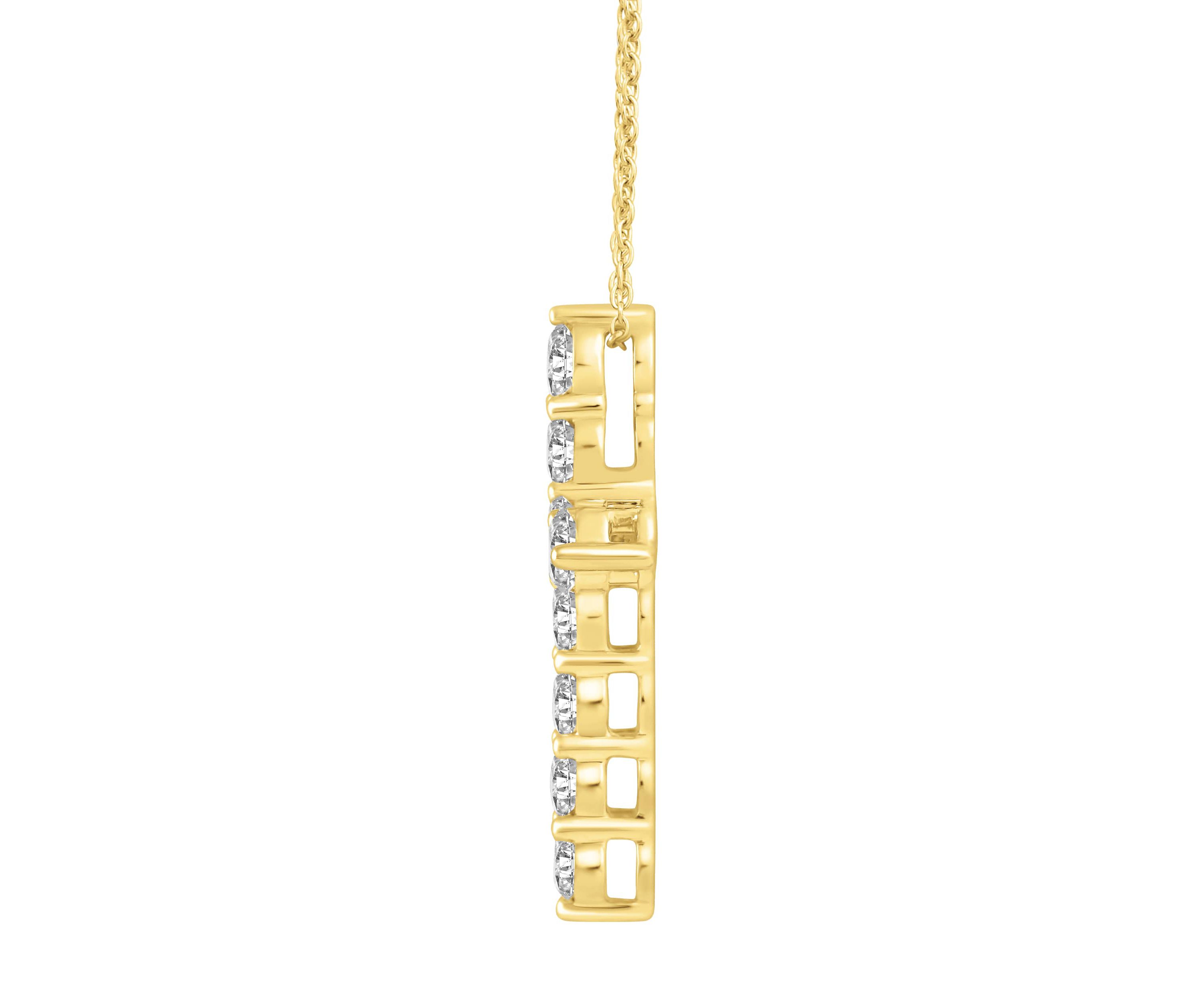 Lab Created 2 ct. t.w. Lab Grown Diamond Cross Pendant in 14K Gold