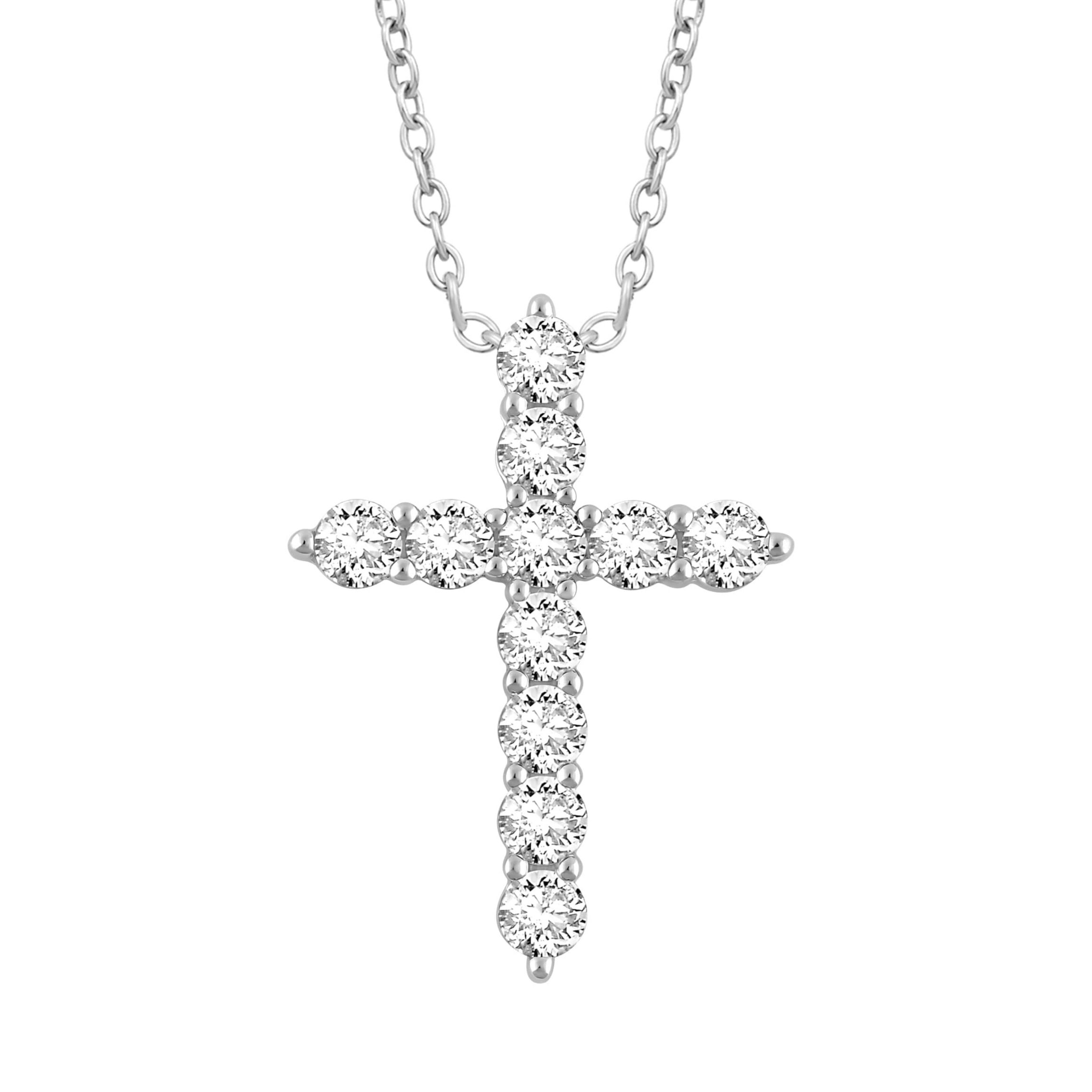 Lab Created 1 ct. t.w. Lab Grown Diamond Cross Pendant in 14K Gold