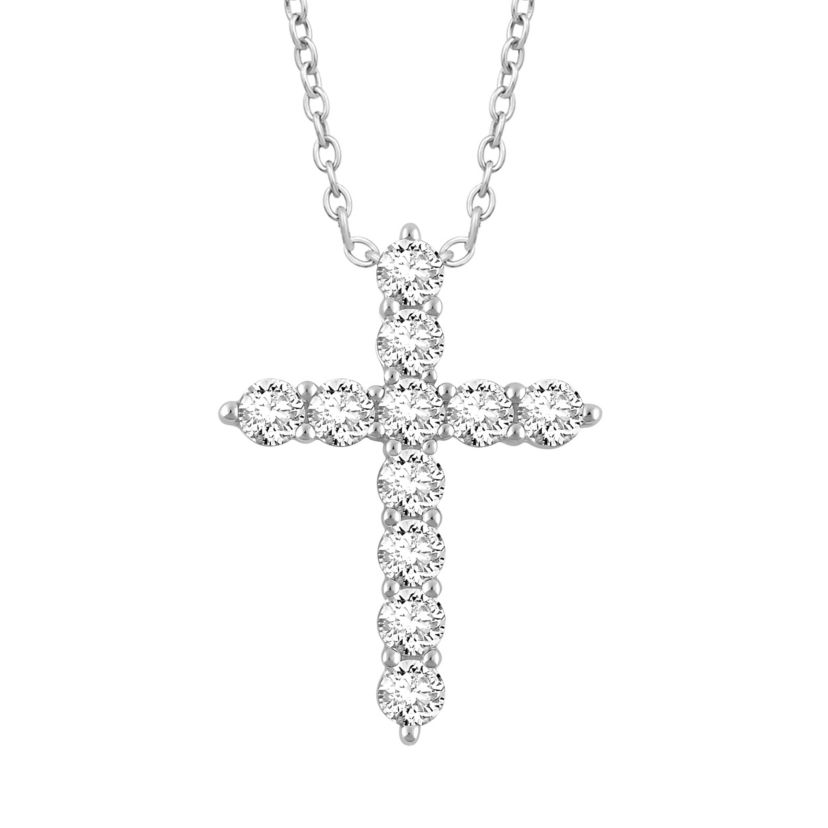 Lab Created 1 ct. t.w. Lab Grown Diamond Cross Pendant in 14K Gold