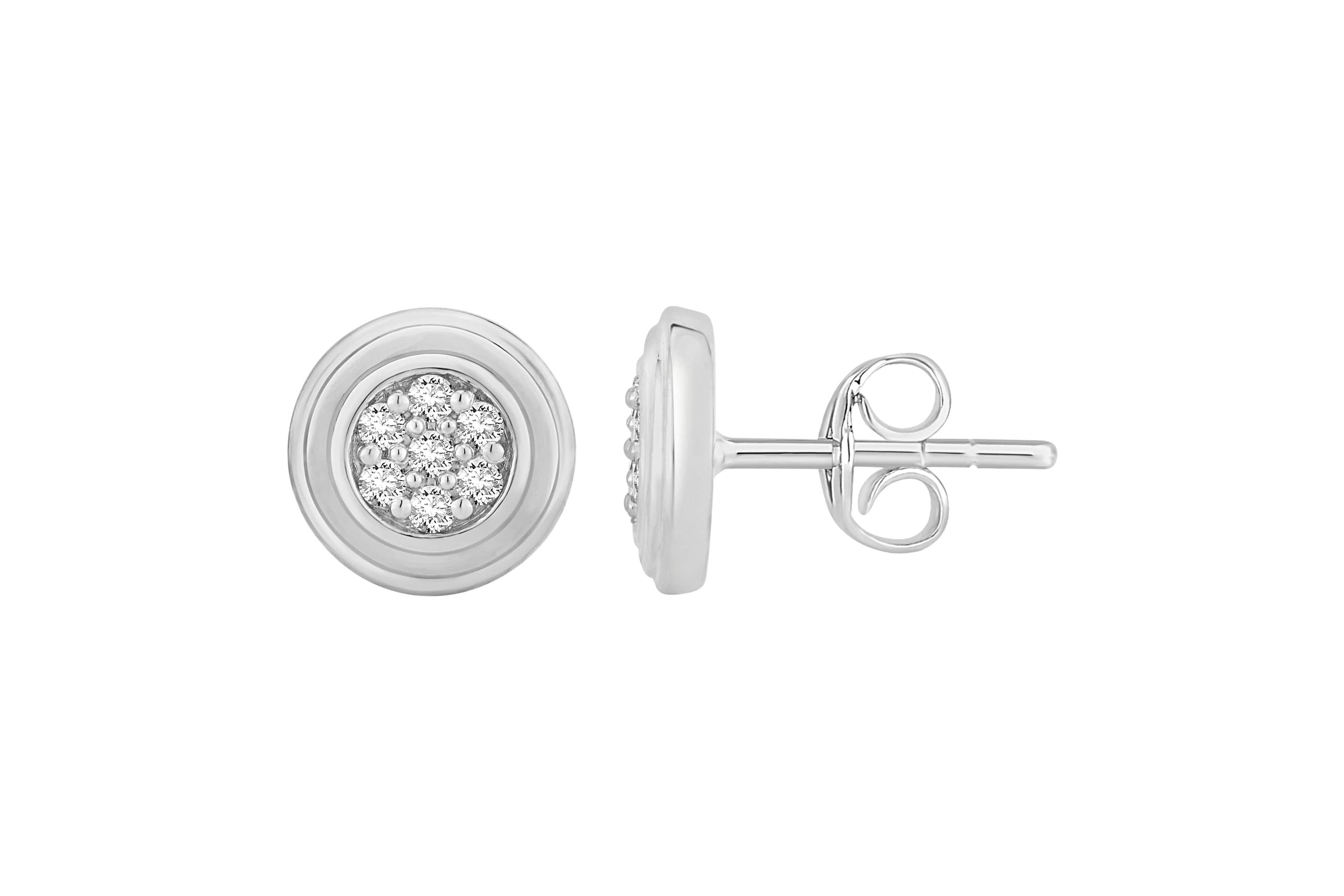 Lab Created 1/4 ct. t.w. Lab Grown Diamond Round Shape Mulit-Stone Earrings in 14K Gold