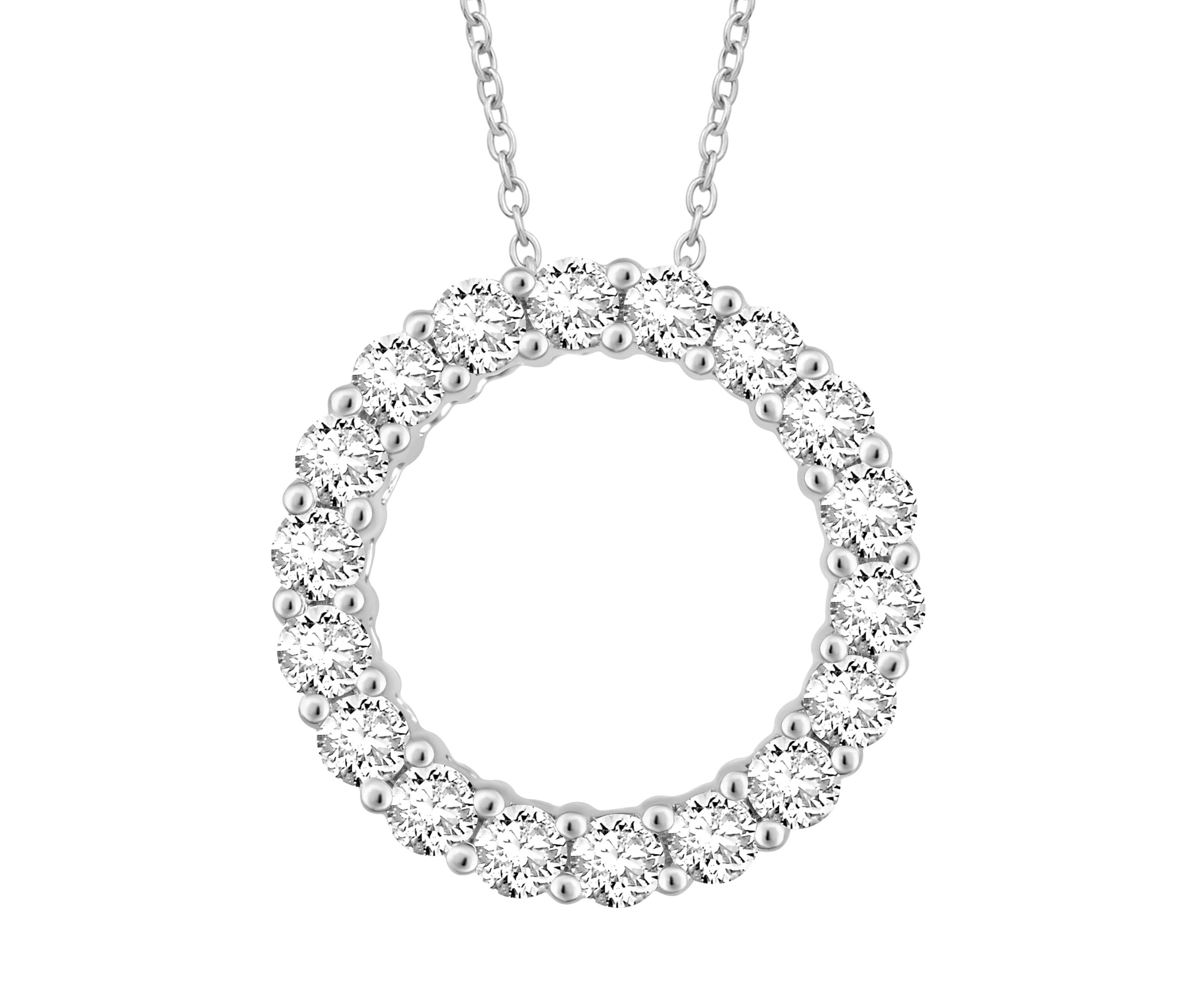 Lab Created 1 ct. t.w. Lab Grown Diamond Circle Outline Pendant in 14K Gold